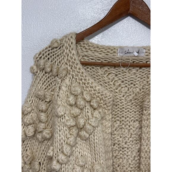 Chicwish NWOT Knit Your Love Bobble Cardigan Sweater M Cream Coquette Soft Girl - Picture 4 of 12